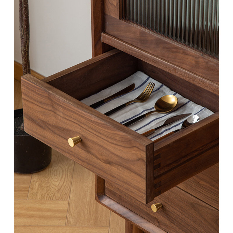 Vitrine à porte mobile en verre simplifié, H 33,46 po x l 47,24 po x P 15,75 po