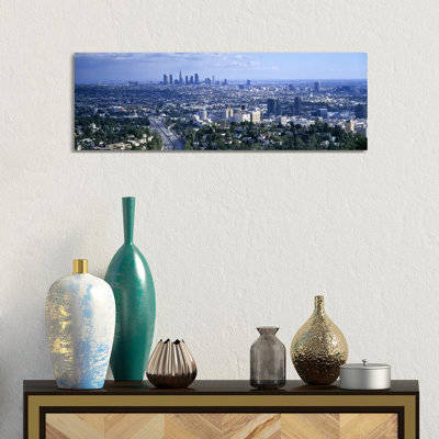 Aerial View of a City, Los Angeles, California, USA 1 Piece Wrapped Canvas Panoramic Wall Art