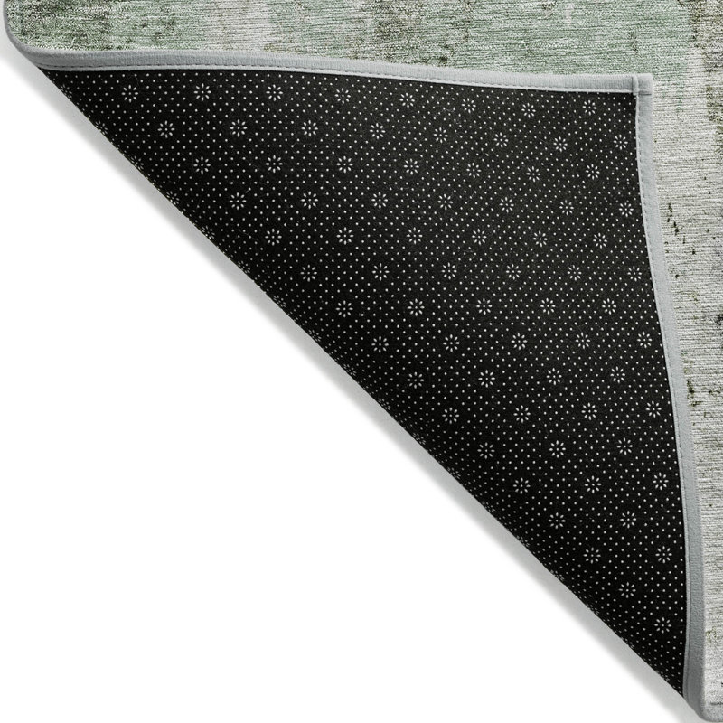 Tapis intérieur lavable abstrait vert menthe 5 pi x 8 pi HomeRoots