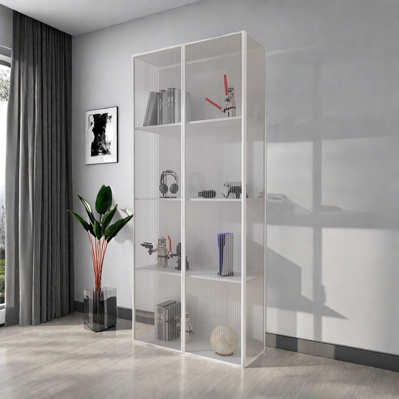 Bibliothèque élégante et tendance, (4 tablettes) H 70,8 po x l 31,4 po x P 11,8 po, Blanc