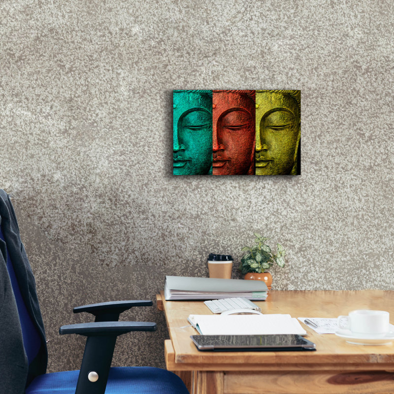 «Buddha Face» par Mark Ashkenazi, art mural sur toile, H 12 po x l 18 po x P 0,75 po