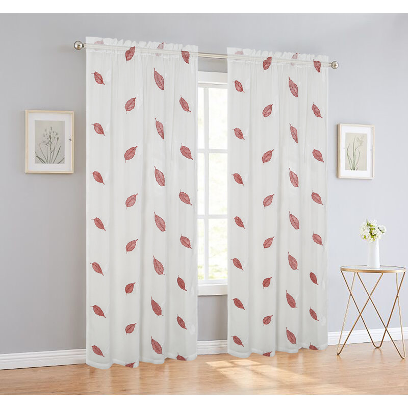 Altus Sheer Curtain Single Panel, Rust