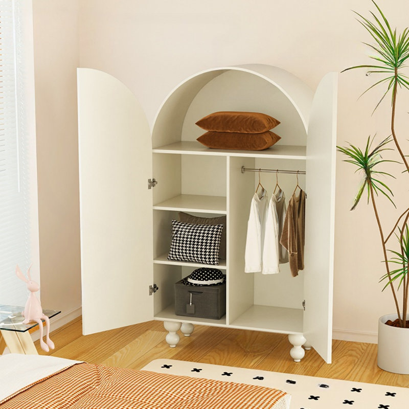 American Retro Painted Wardrobe, Ivory White