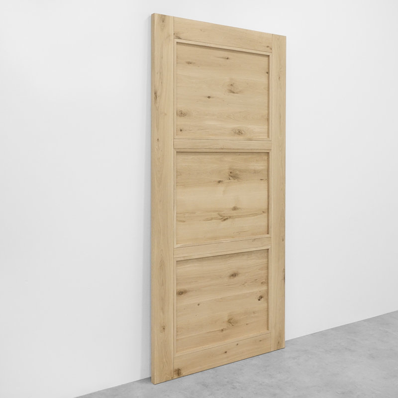 Alondria Oak with Rattan Barn Door, Unfinished