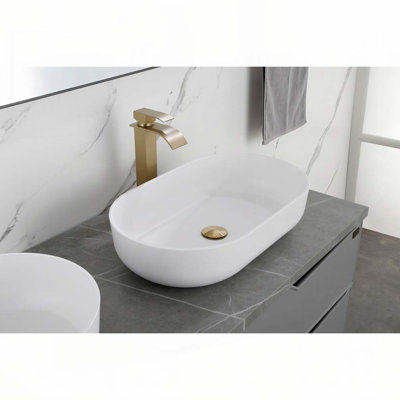 Lavabo vasque de salle de bain ovale 24 po x 14 po