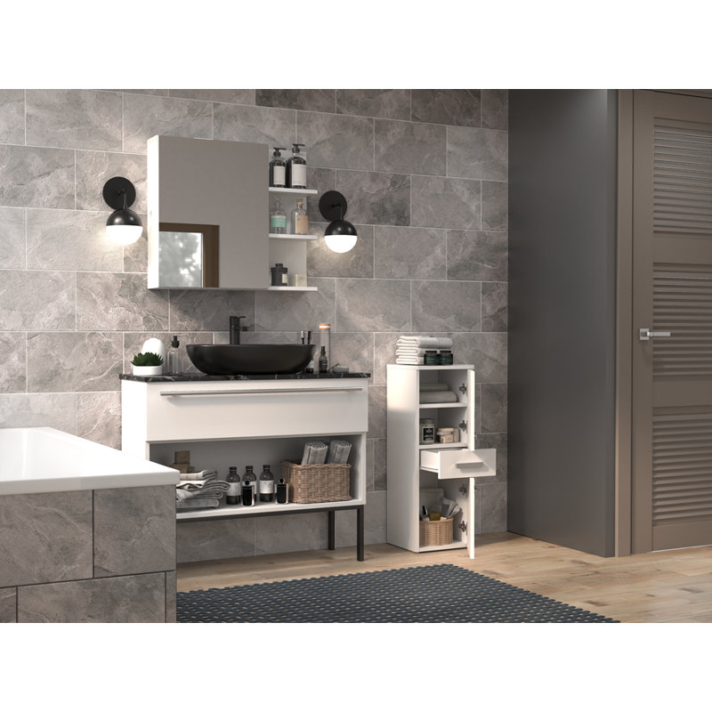 Dashaan Laminate Bathroom Cabinet, White