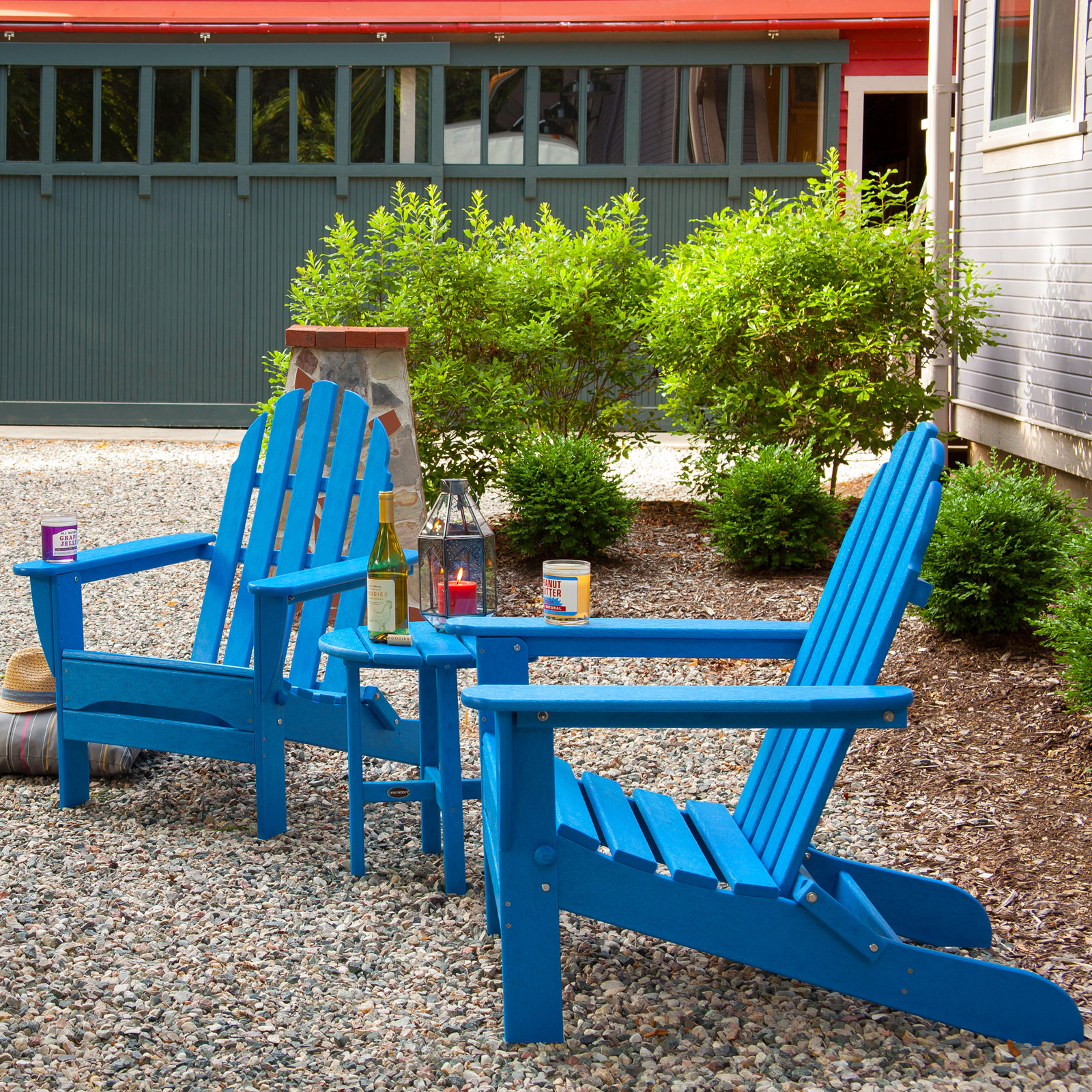 POLYWOOD® Vineyard 2-Person Patio Seating Group, Pacific Blue