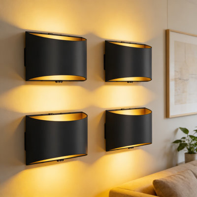 Appliques murales rechargeables à piles, ensemble de 4 avec télécommande et commande tactile, 3 températures de couleur, DEL à intensité variable, minuterie pour le salon de la chambre à coucher, éclairage sans fil dans le couloir