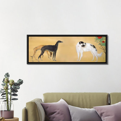 «Dogs from Europe» japonais par Hashimoto Kansetsu, reproduction d'art sur toile