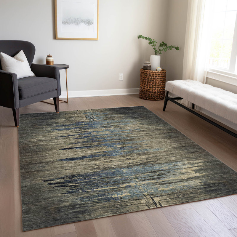 Machine Washable Indoor/Outdoor Christain ACN1299 Coffee Rug, Rectangle 8' x 10'