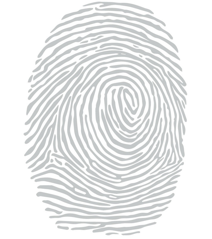 Décalcomanie murale à empreinte digitale, H 21 po x l 15 po x P 0,01 po, Gris clair