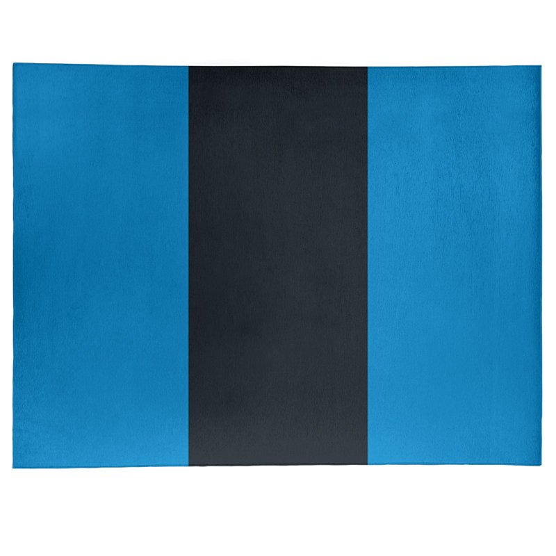 Tapis à rayures en poly-bleu de caroline de football, Rectangle 9 pi x 12 pi