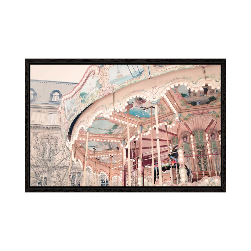 Parisian Carousel by Ruby And B - Print on Canvas, 101.6 cm H x 66.04 cm W, Black Framed