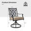 Heavy-Duty Metal 360° Swivel Patio Dining Chairs With Khaki Cushions