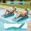 Chaise longue de piscine en PEHD avec roulettes, profondeur d'eau de 14 à 22 cm, capacité de charge 204 kg, turquoise-1318874371