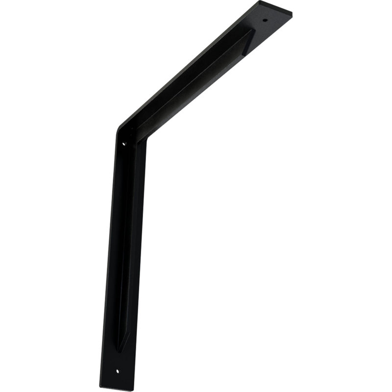 Support en acier Stockport, H 16 po x l 2 po x P 16 po, Noir thermolaqué