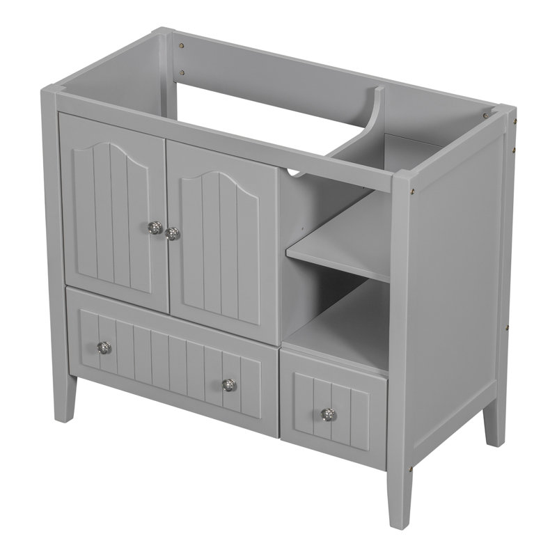 Base de meuble-lavabo simple 35 po seulement, gris