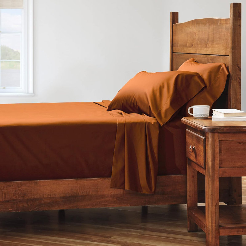 Sheet Set, Queen Sheet Set with 2 Pillowcases, Paprika