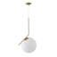 Luminaire suspendu en fer 1 lumière avec abat-jour en verre blanc lait 1 lumière