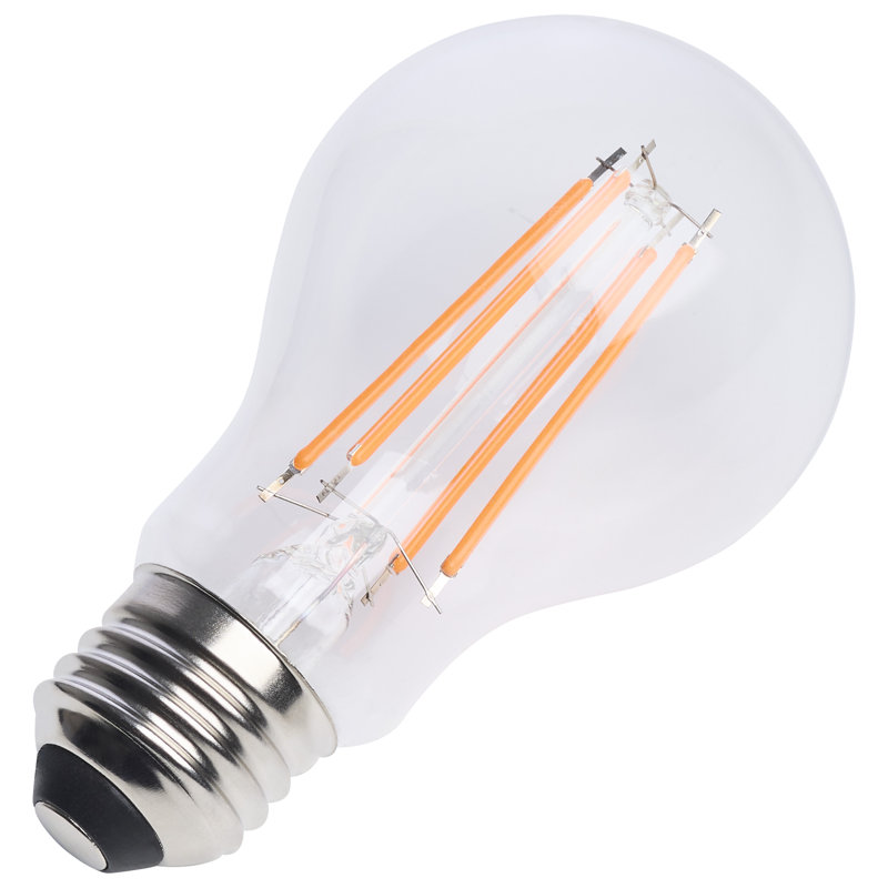 DEL A19 8 watts - filament droit - lumière orange - verre - 120 volts, Orange
