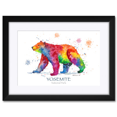 Yosemite National Park Rainbow Black Bear Professionally Framed & Matted Art Print - by Dave Bartholet