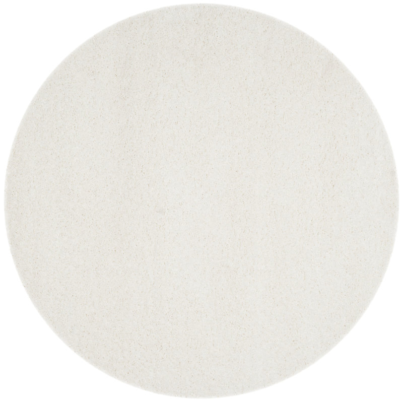Assar White Area Rug, Round 5'3"