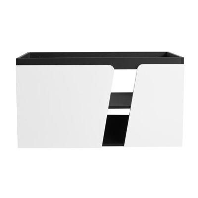  Modern Style Floating Wall-Mounted Bathroom Cabinet With Shelf And Soft-Close Door
