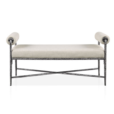 Lalia Modern Hammered Metal 48" Accent Bench