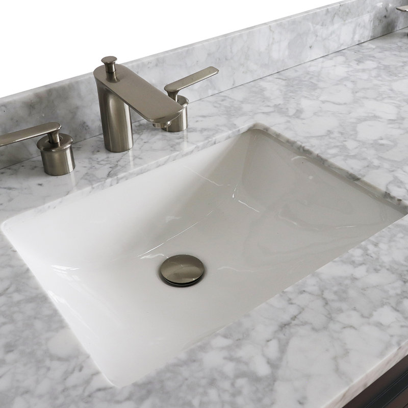 Thaxten 61'' Double Bathroom Vanity with Top, White