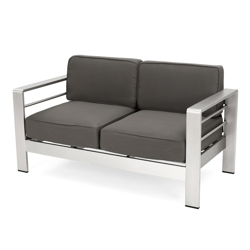 Khaki Aluminum Outdoor - 26.75In Seat D 6.00In Cushion Patio Color 56.24In Length 600 Lbs Capacity