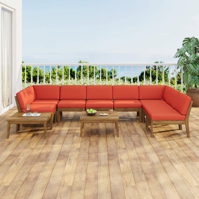 Ensemble de canapés modulaires en bois 8 places ACACIA