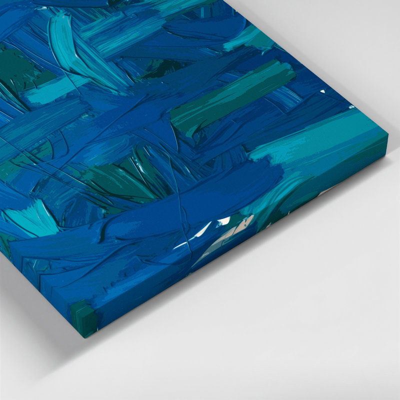 «Neo Expressionism 47», art mural sur toile bleue, H 11 po x l 14 po