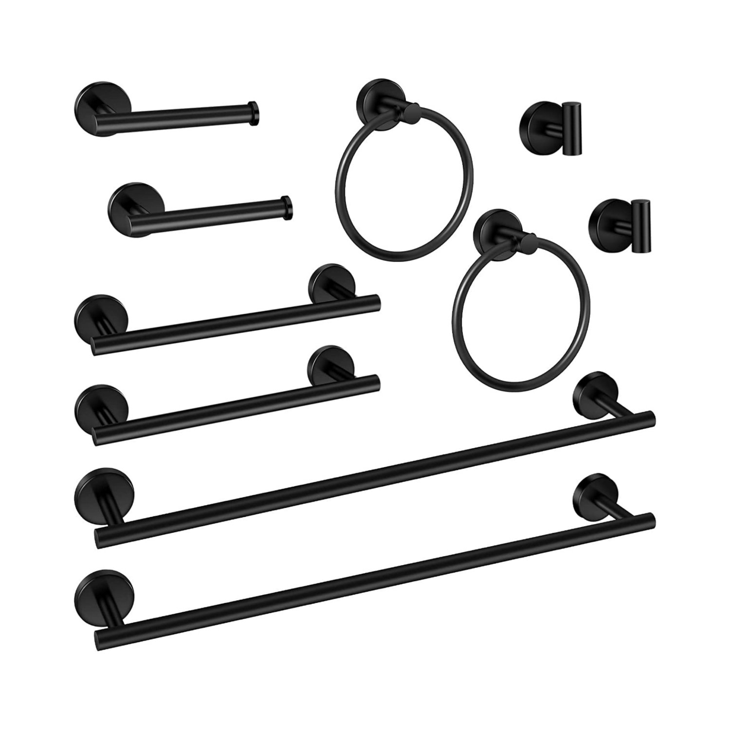 FORIOUS 5-Piece Matte Black Decorative Bathroom Hardware Set in the  Decorative Bathroom Hardware Sets department at