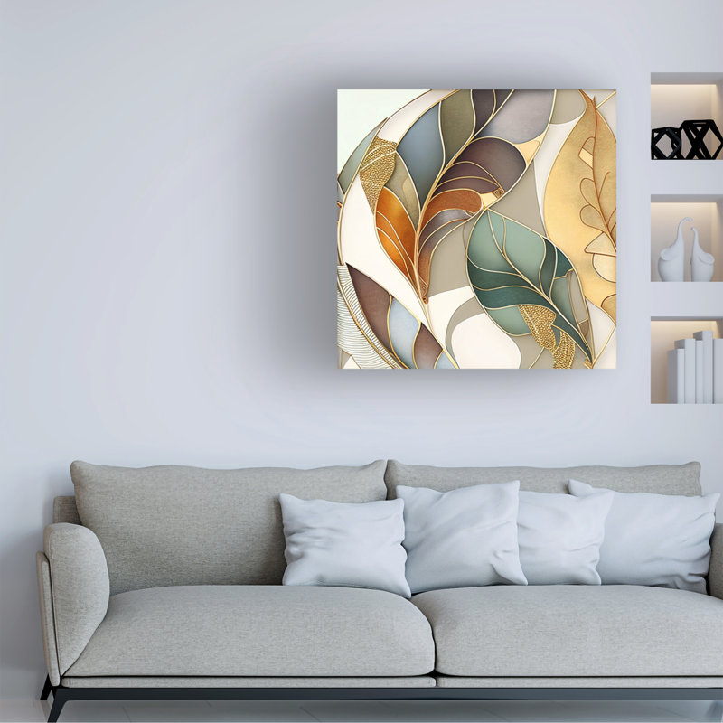 Art sur toile Sasha Fronds Nouveau II, H 14 po x l 14 po
