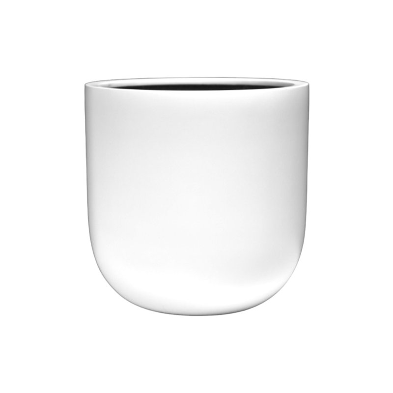 Fiberglass Round Planter 11.5'' H X 12.5'' W X 12.5'' D, White