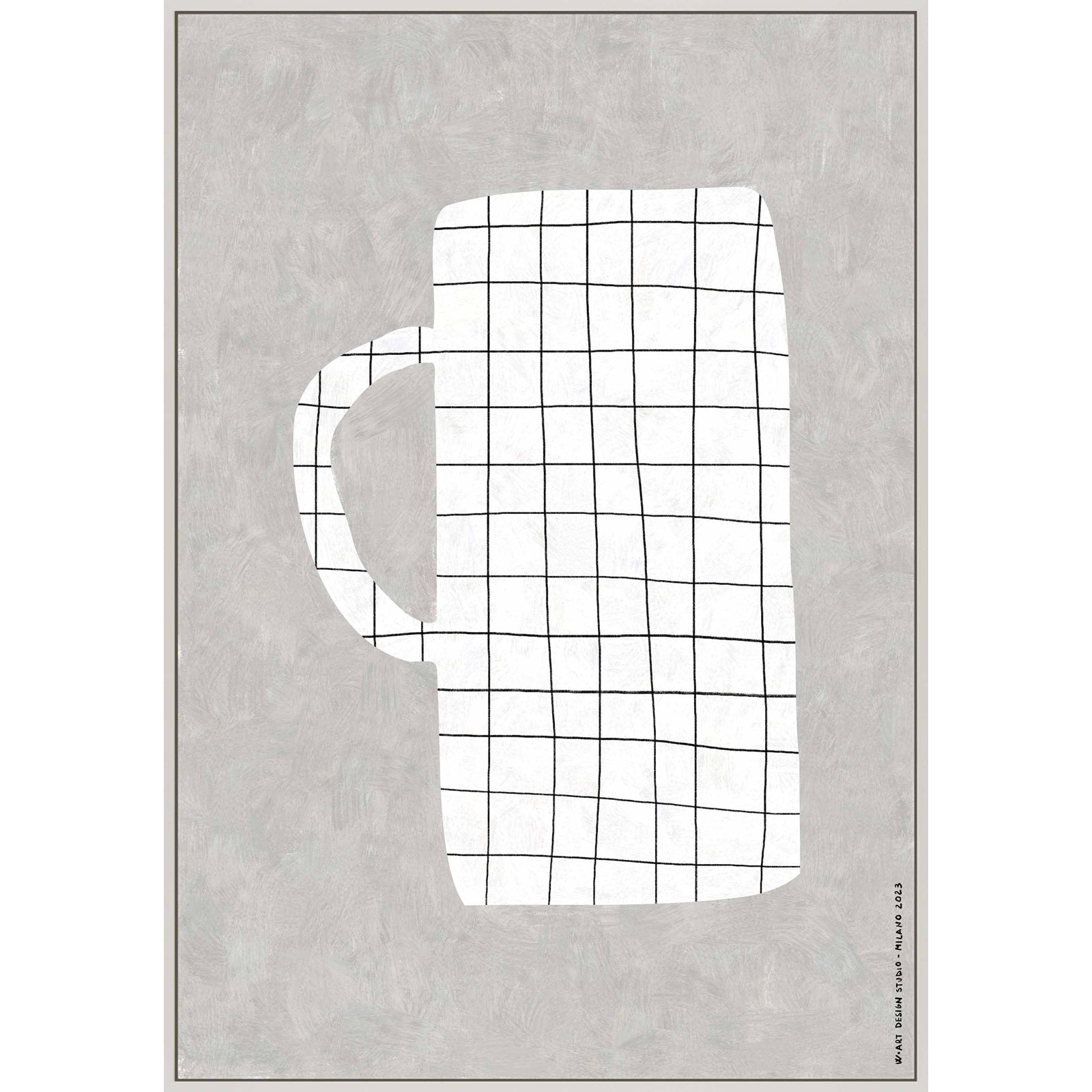 Cup 1 by Romina Gadler, White Canvas Framed, 20" H x 14" W