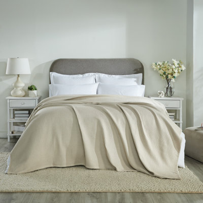 Janiya Ultra-Soft 100% Cotton Waffle Weave Blanket - 350 GSM Breathable & Lightweight, Reversible & Machine Washable, All Season Throw & Blanket