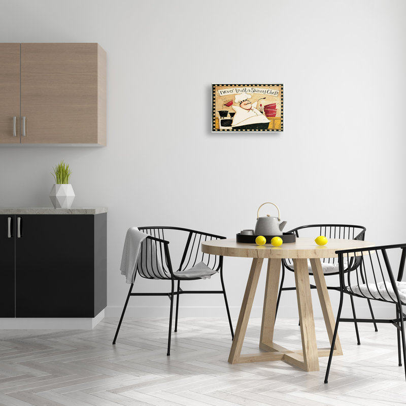 «Never Trust a Skinny Chef with Happy Cook L'expression» par Dan DiPaolo - impression d'art graphique, H 10 po x l 15 po
