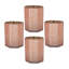 Pink Frosted Mercury Glass Octagonal Candle Holder, 5.1 x 5.9 Inches