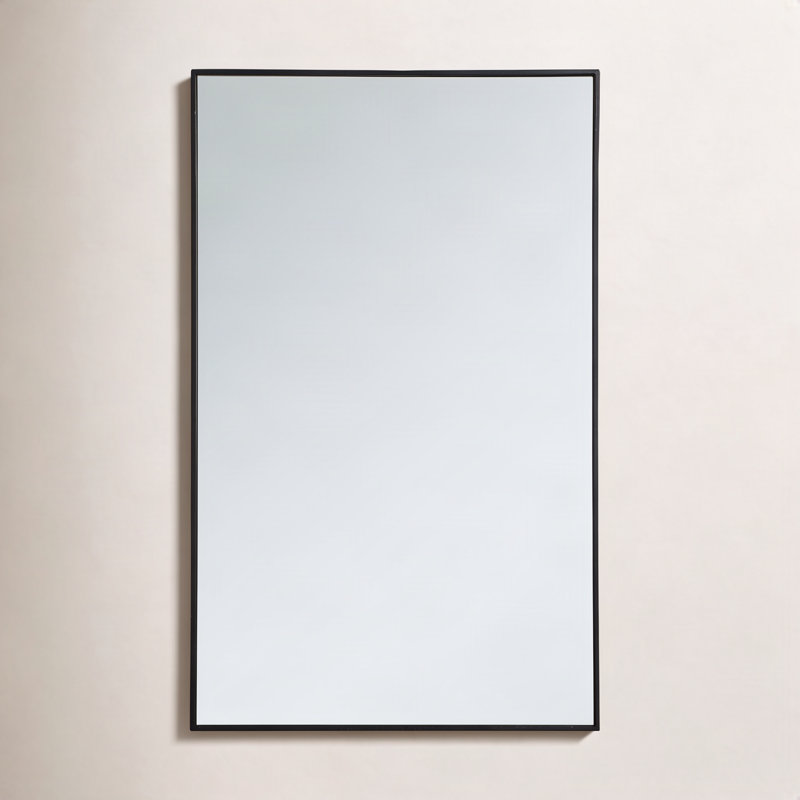 Sabine Metal Rectangle Wall Mirror, 48" x 30", Black