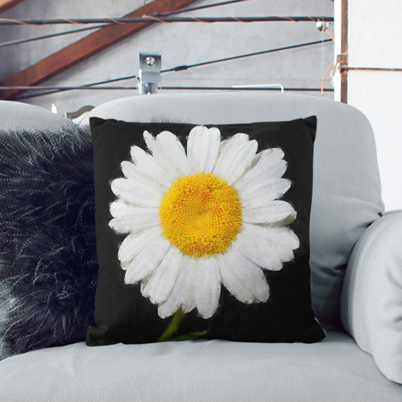 White Daisy Vol.6 Scatter Cushion, Stone, 40cm H x 40cm W x 15cm D