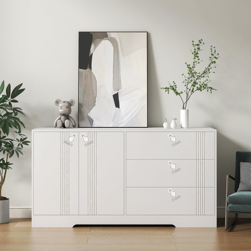 Buffet de cuisine avec rangement - armoire blanche Ample Space Buffet Réglable Diviseurs Solution
