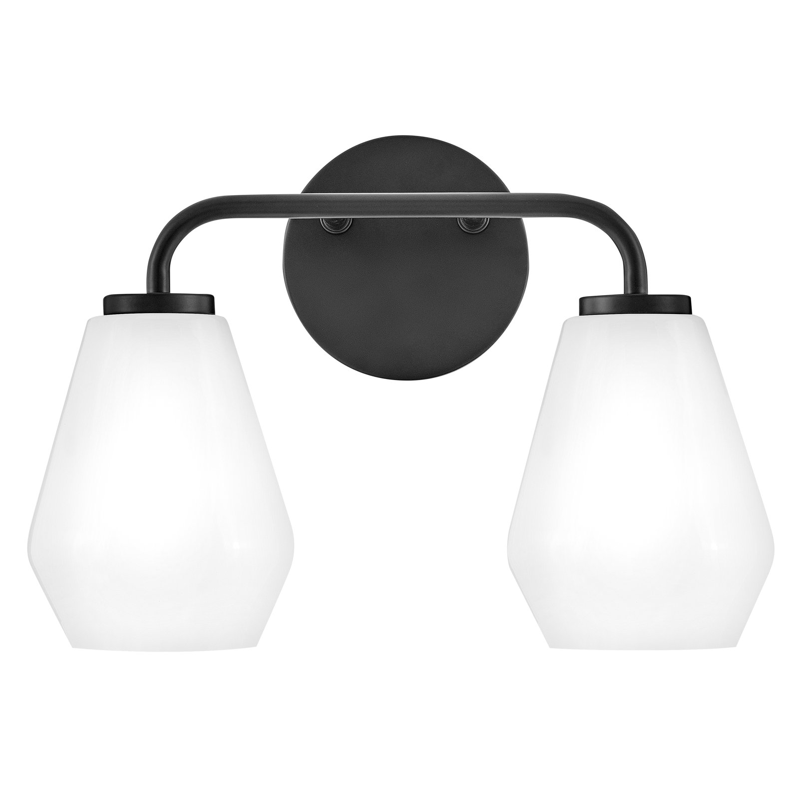 Cantera 2 Light Frosted Vanity Light, Black
