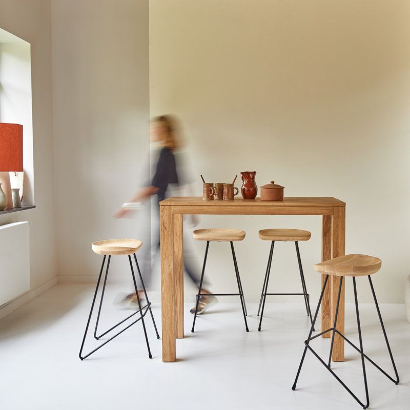 Eden Solid Oak Dining Table, 41.34"H x 47.24"L x 23.62"W