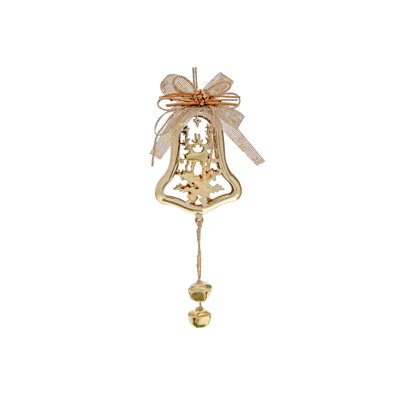Figurine suspendue cloche en métal avec renne