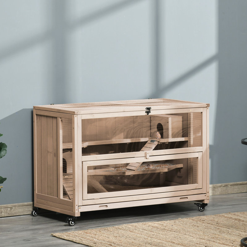 Wooden Hamster Cage 3-Tier Roden Small Animals Hutch 99 x 50 x 69 cm