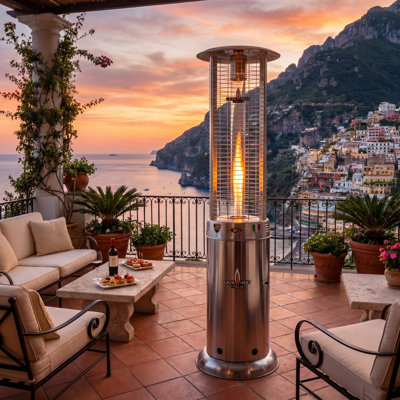 Chauffe-terrasse Opus Lava Heat Italia - taupe Corsa, gaz naturel
