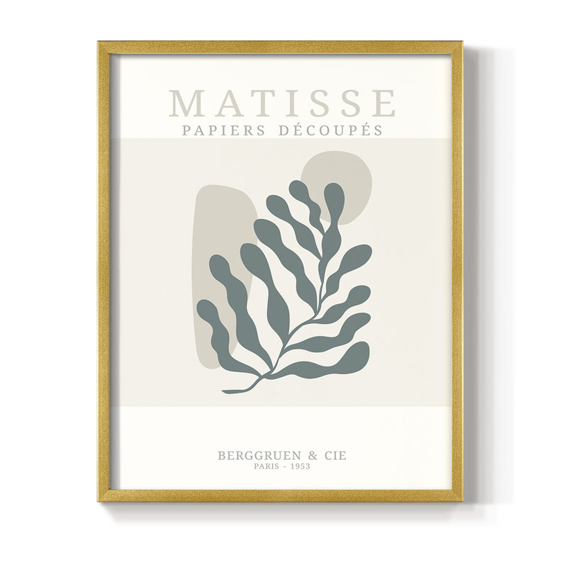 Matisse CD XXXVII, reproduction encadrée - bois massif, Cadre doré simple, H 10 po x l 8 po