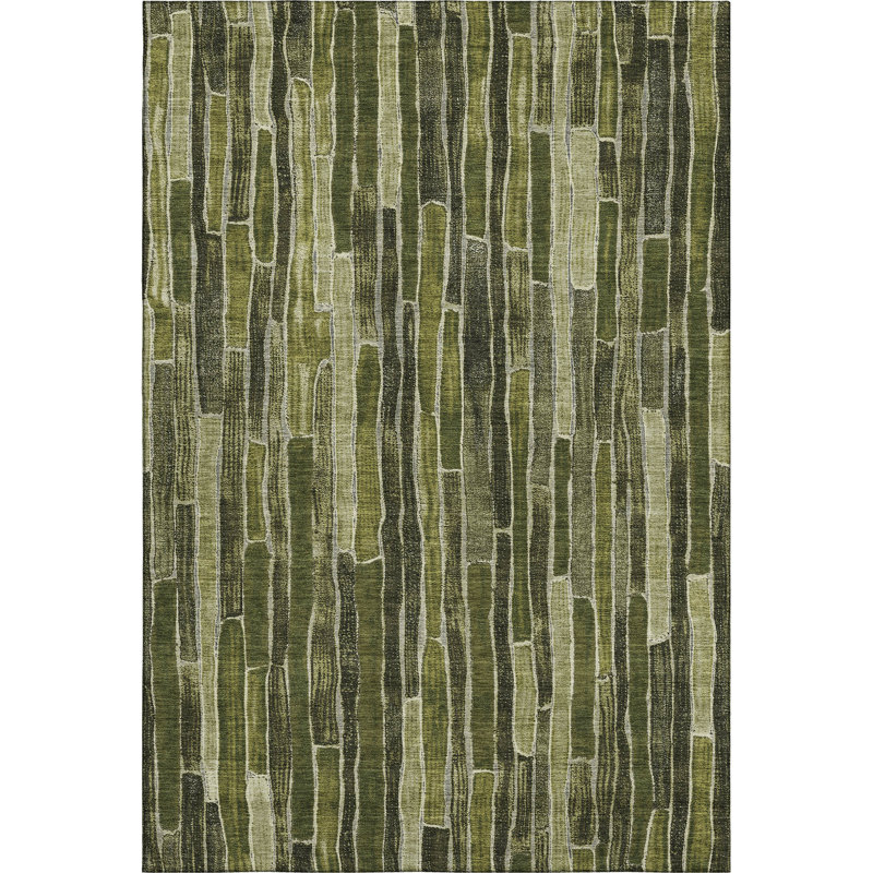 Premium Machine Washable Kumbhar AMF1301 Stripes Rug, Rectangle 2'6" x 3'10"