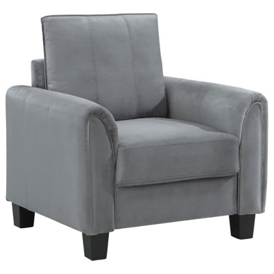 Dixon Grey Upholstered Rolled Arm Accent Chair